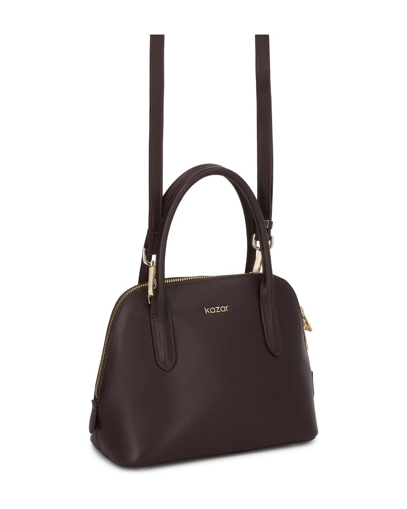 Kazar-A-maroon-satchel-style-bag-with-handles-and-a-strap-červená