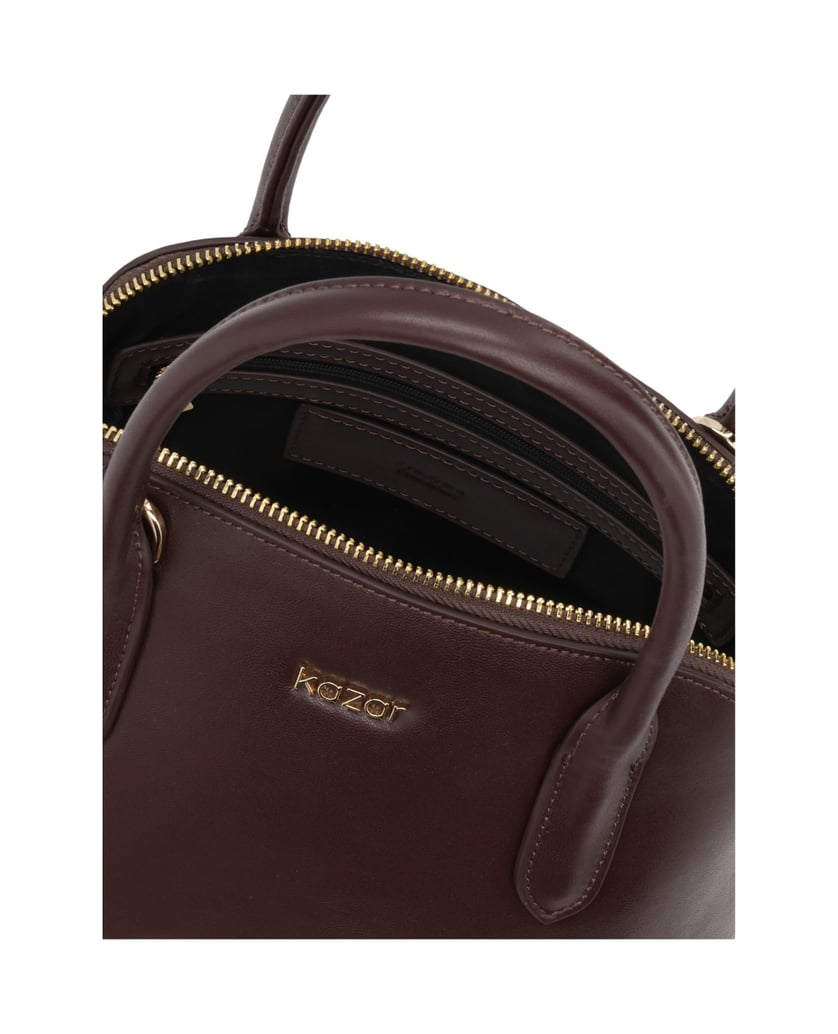 Kazar-A-maroon-satchel-style-bag-with-handles-and-a-strap-červená