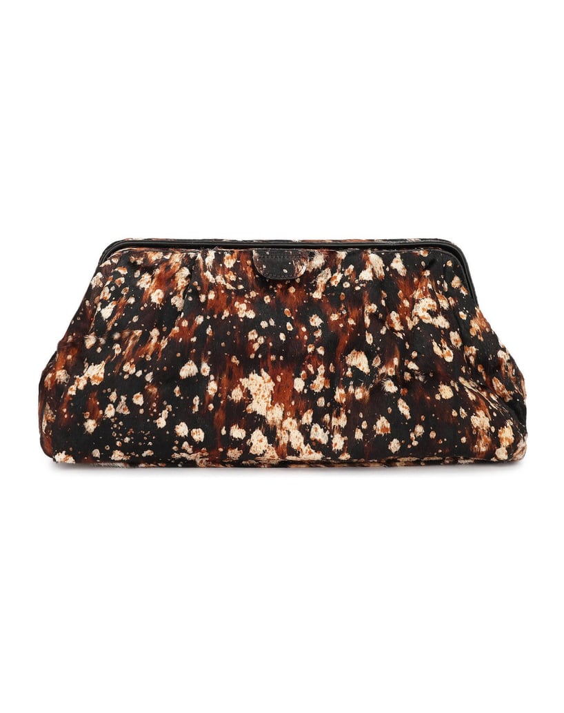 Kazar-Abstract-print-hair-on-leather-pouch-bag-barevná