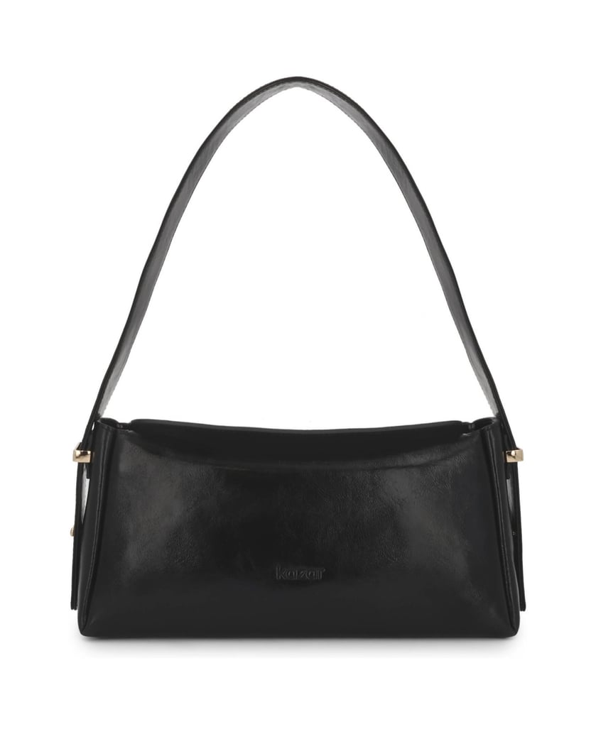 Kazar-An-oblong,-black-handbag-with-an-envelope-style-flap-černá