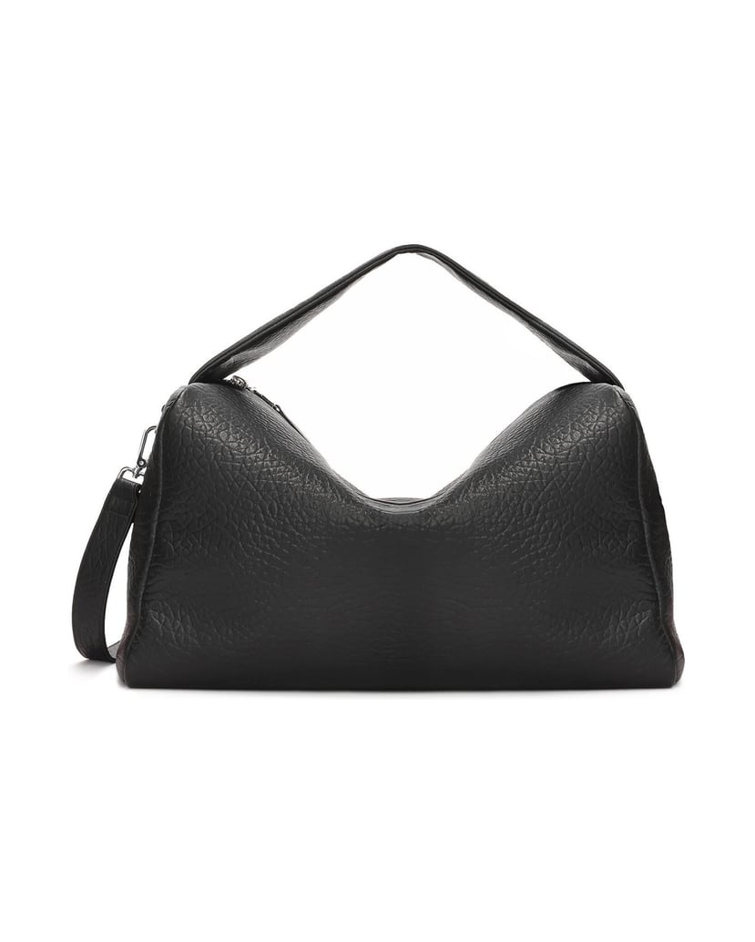 Kazar-A-spacious-black-leather-handbag-with-a-polka-dot-texture-čierna