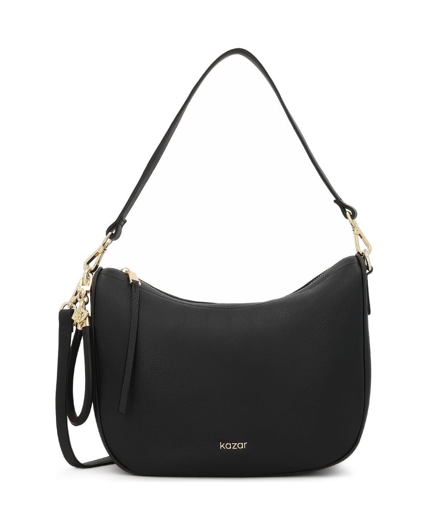 Kazar-Black-handbag-with-a-handle-and-two-belts-černá