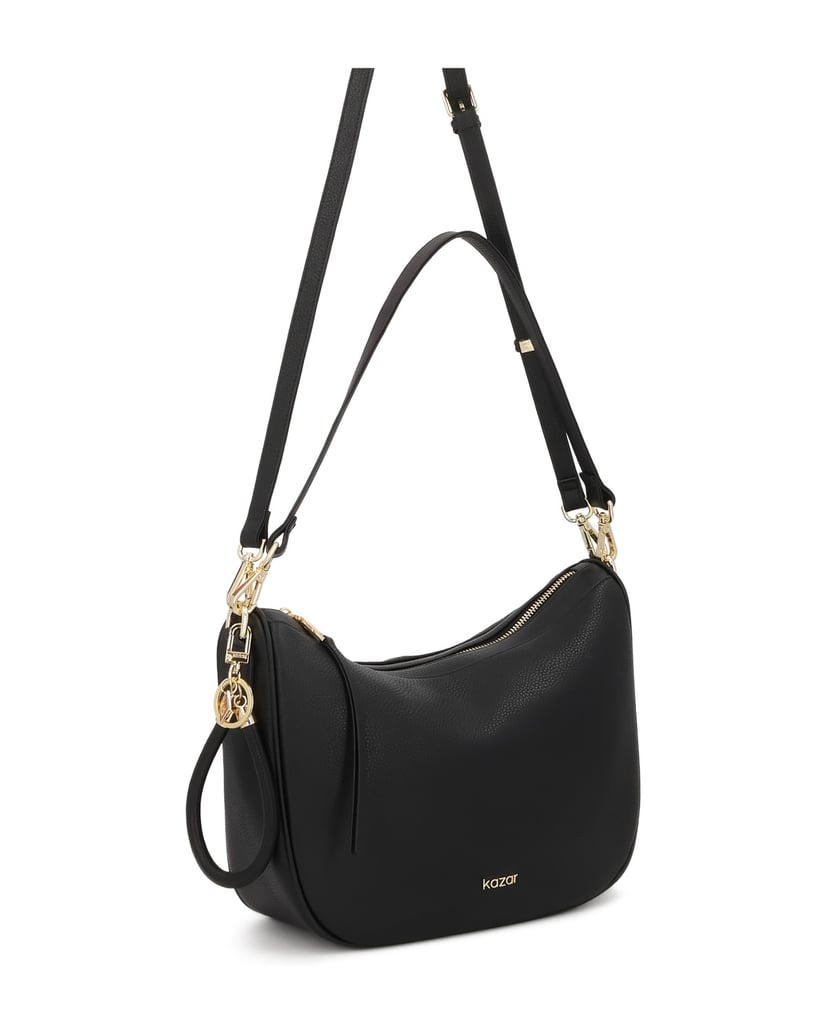 Kazar-Black-handbag-with-a-handle-and-two-belts-černá