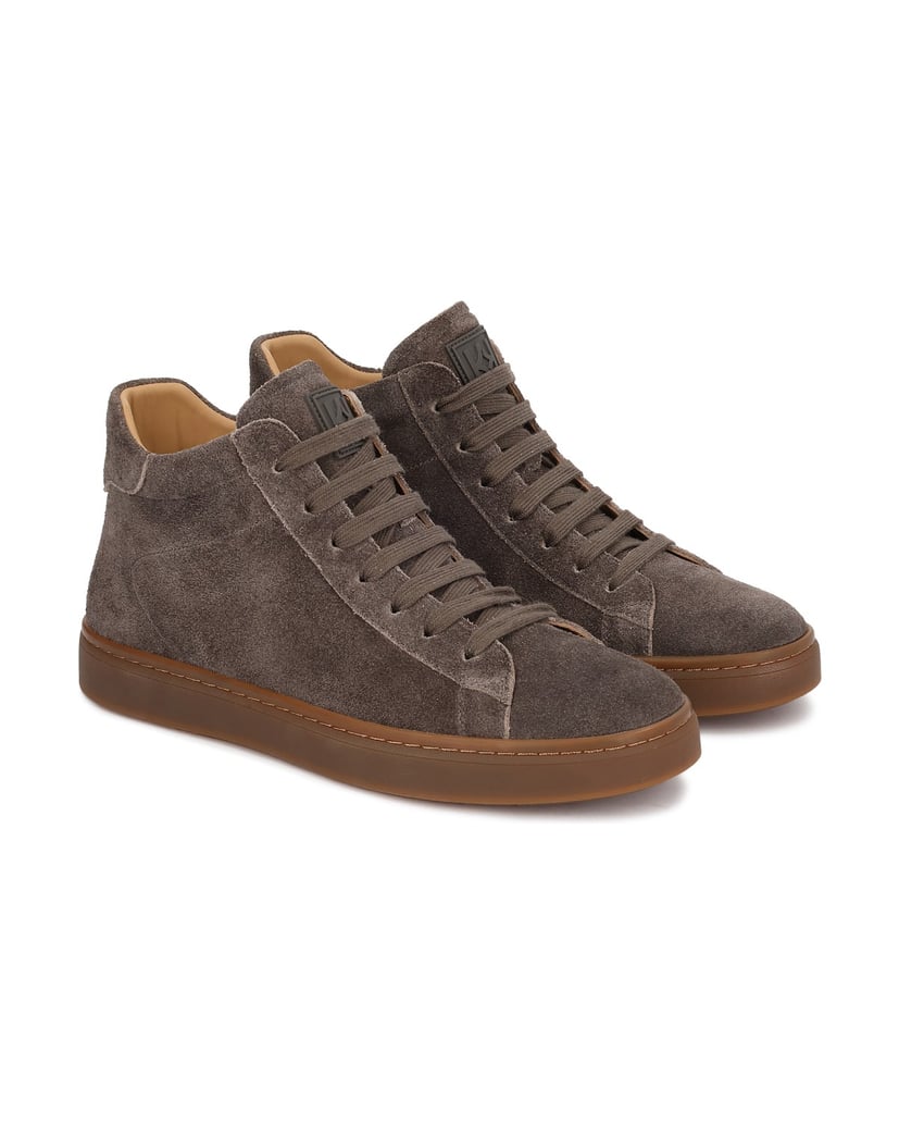 Kazar-High-top-suede-sneakers-in-taupe-tmavošedá