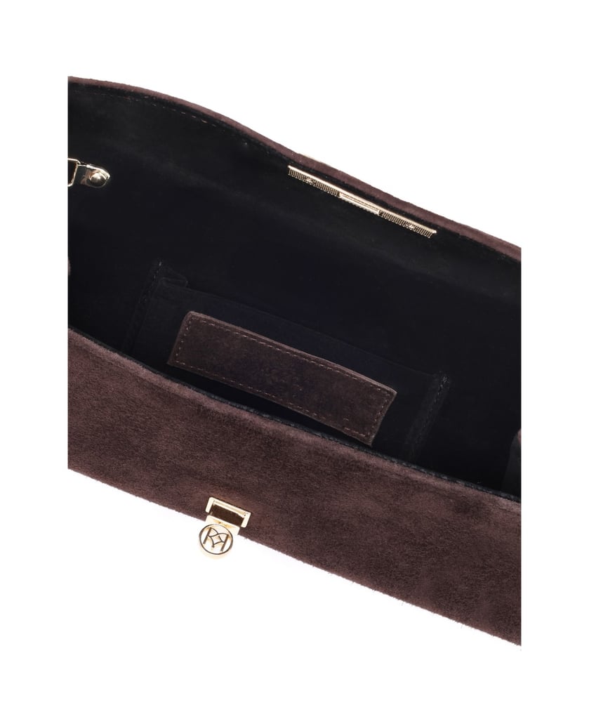 Kazar-Elegant-oblong-suede-occasional-bag-tmavá-hnedá