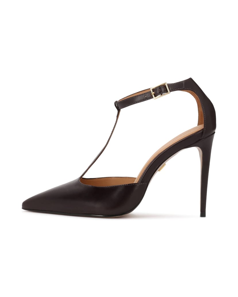 Kazar-Dark-burgundy-T-strap-pumps-with-straps-hnedá