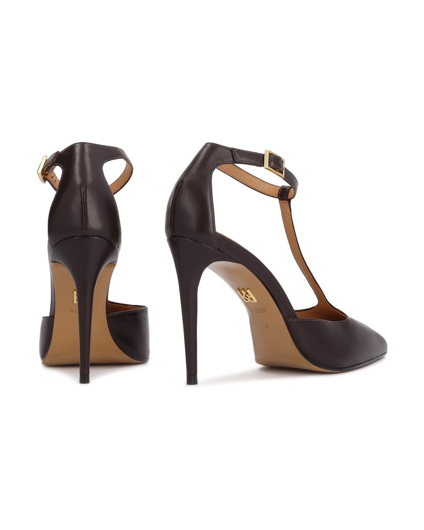 Kazar-Dark-burgundy-T-strap-pumps-with-straps-hnedá