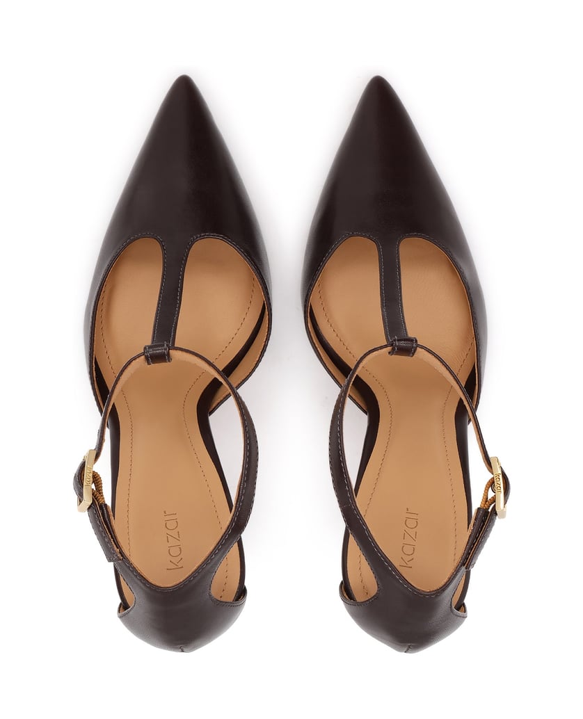 Kazar-Dark-burgundy-T-strap-pumps-with-straps-hnedá