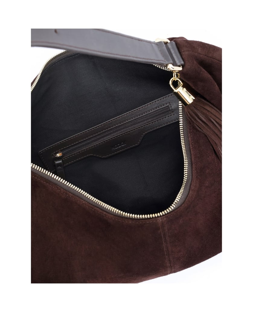 Kazar-Large-suede-handbag-with-a-braggadocio-in-a-shade-of-brown-tmavá-hnedá