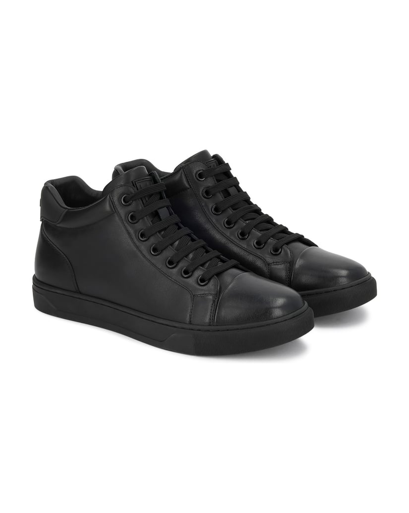 Kazar-Black-high-top-leather-sneakers-čierna