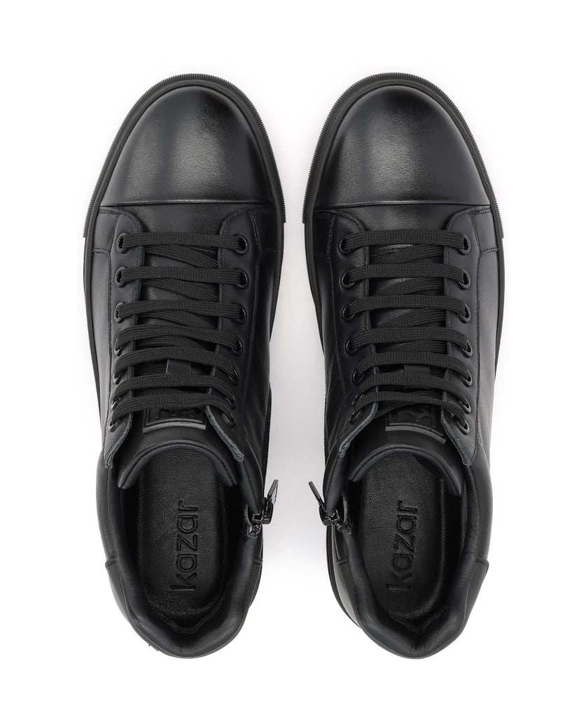 Kazar-Black-high-top-leather-sneakers-čierna