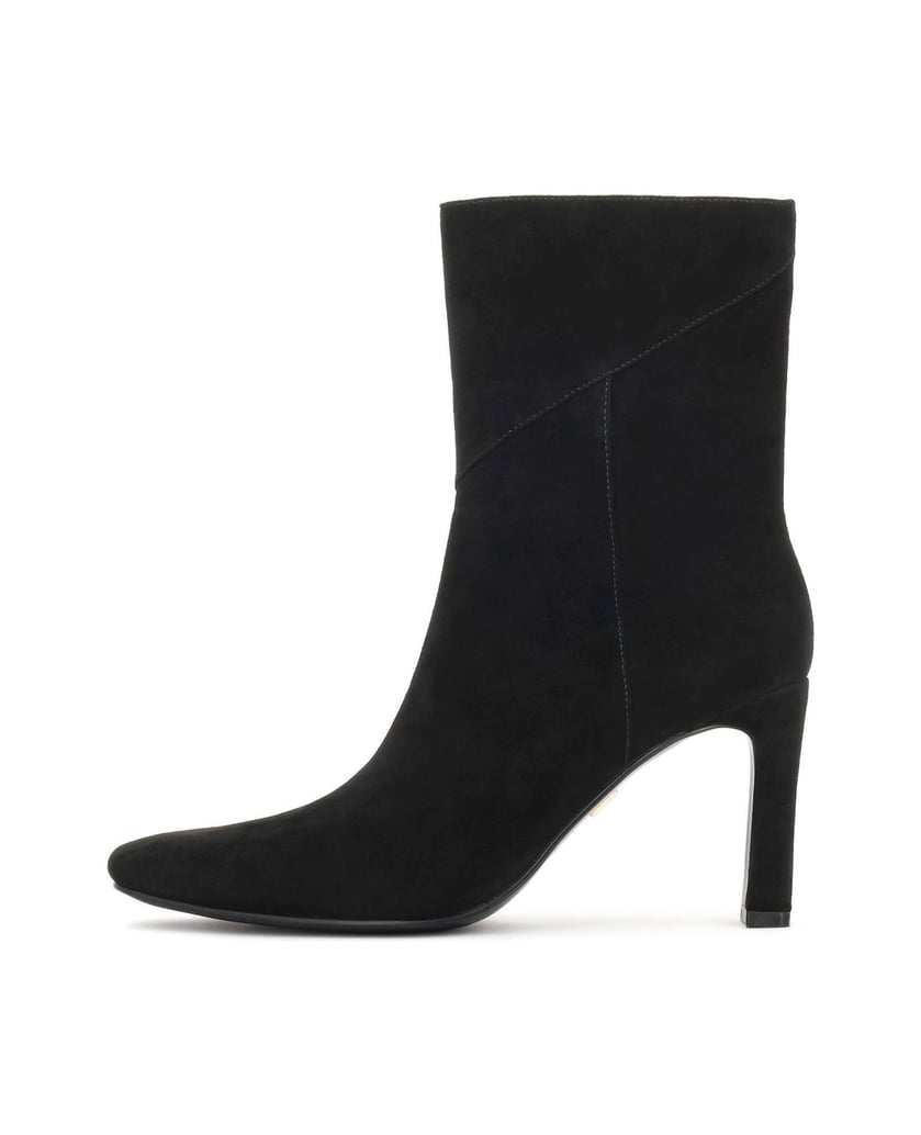 Kazar-Black-suede-zip-up-booties-with-a-sturdy-heel-černá