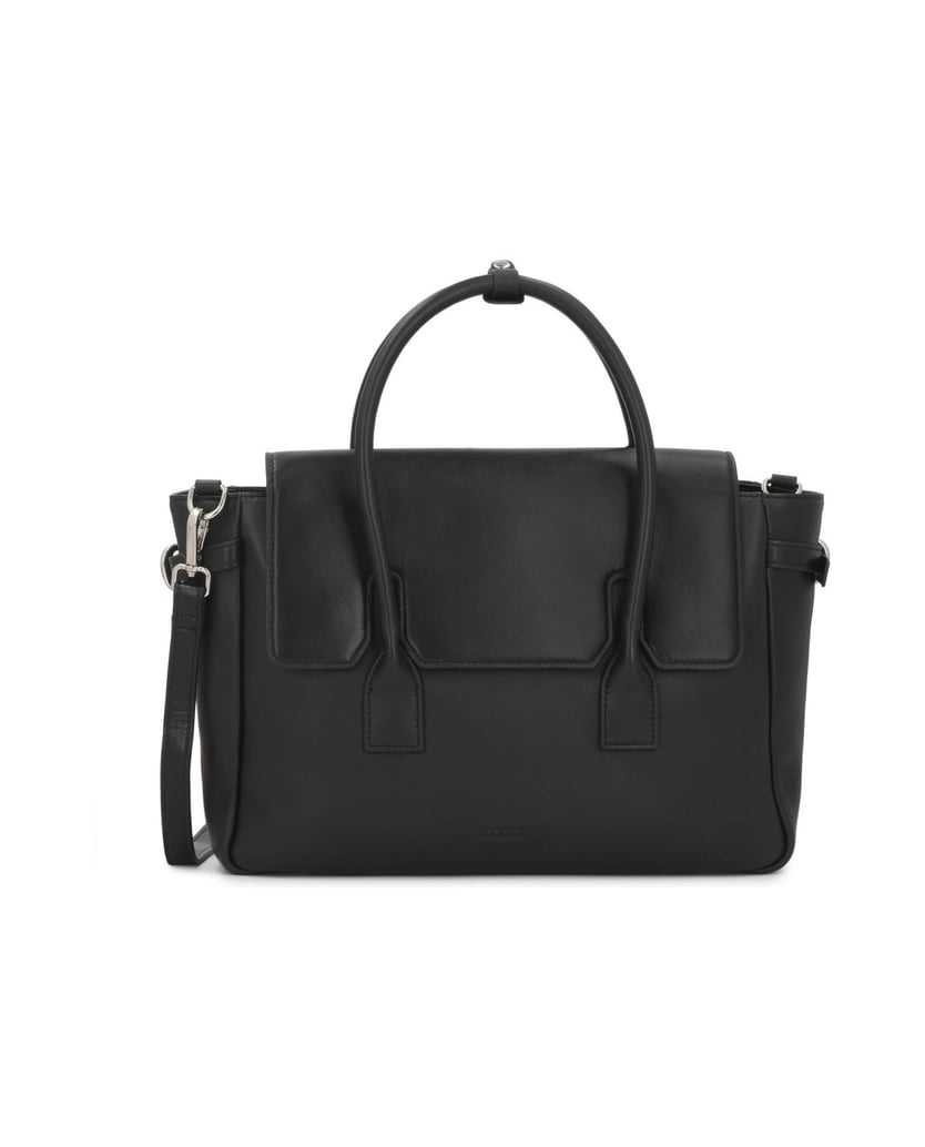 Kazar-An-elegant-top-handle-bag-in-a-satchel-style-černá
