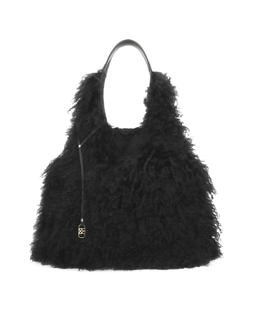 Kazar-Soft-fur-shoulder-bag-černá