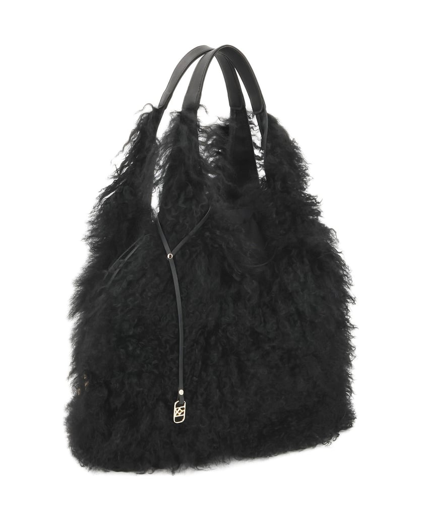 Kazar-Soft-fur-shoulder-bag-černá