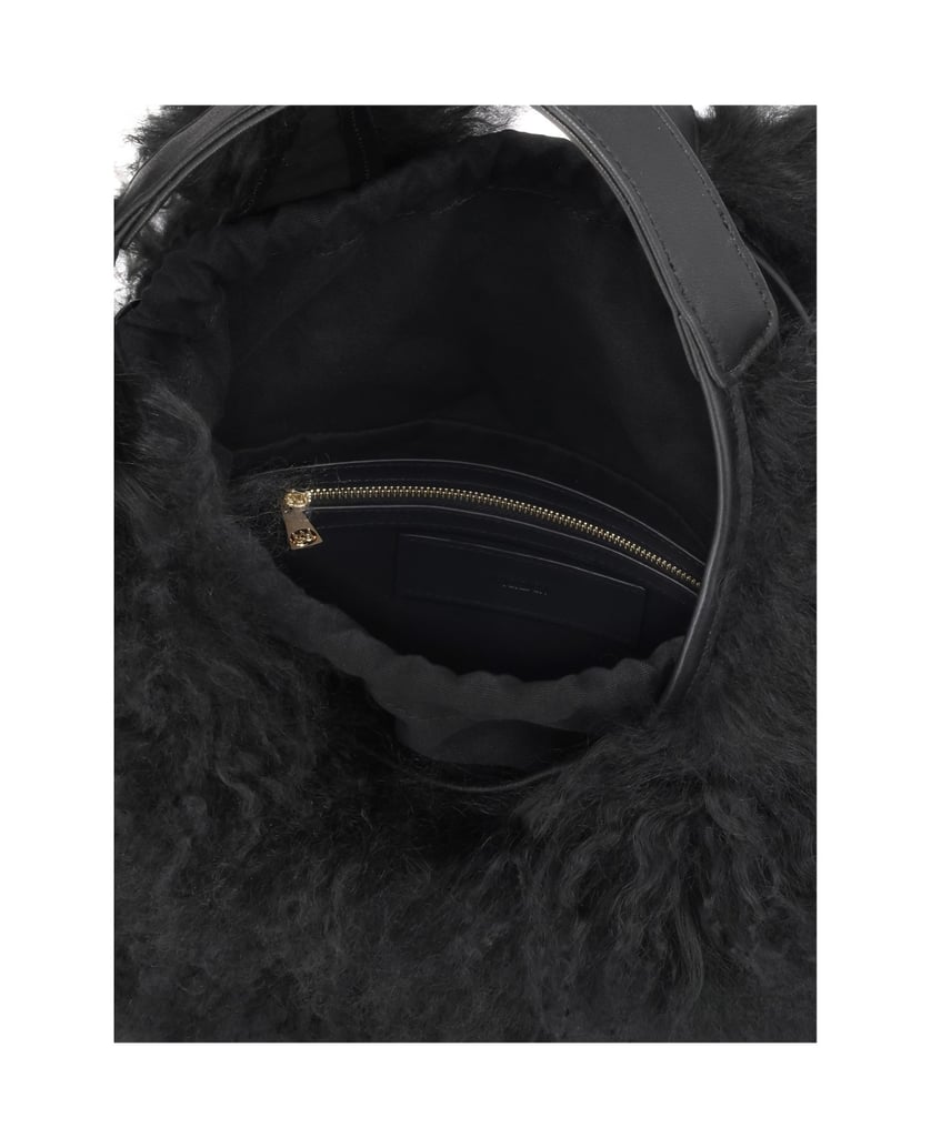 Kazar-Soft-fur-shoulder-bag-černá
