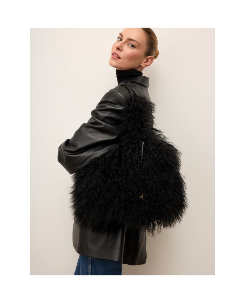 Kazar-Soft-fur-shoulder-bag-černá