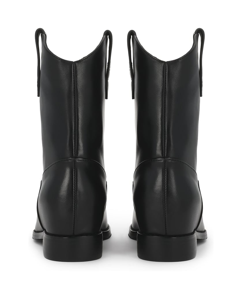 Kazar-Black-leather-booties-with-hidden-wedges-čierna