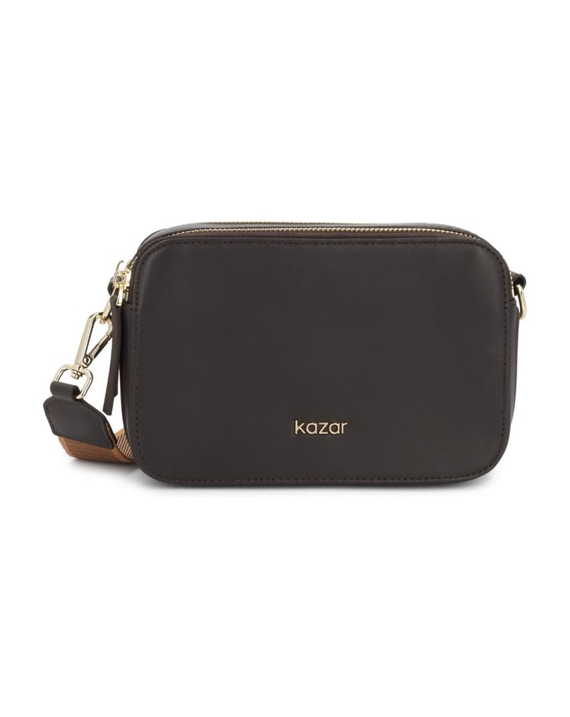 Kazar-Dark-brown-leather-bag-with-interchangeable-belts-tmavá-hnedá