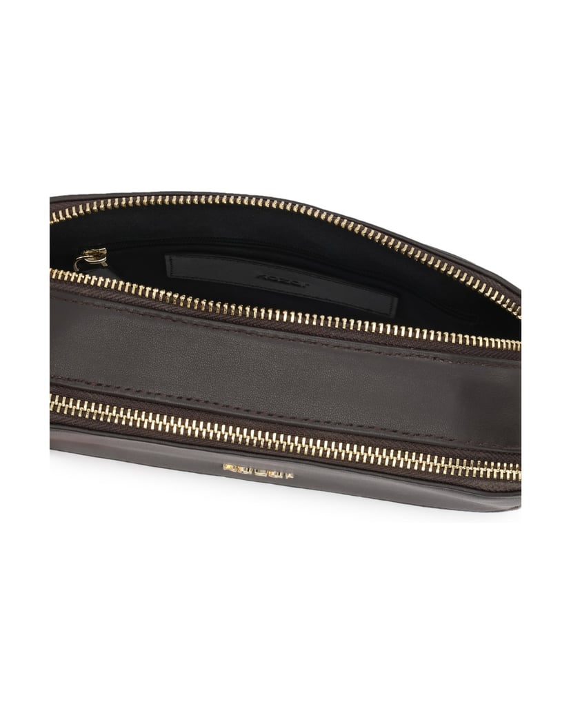 Kazar-Dark-brown-leather-bag-with-interchangeable-belts-tmavá-hnedá