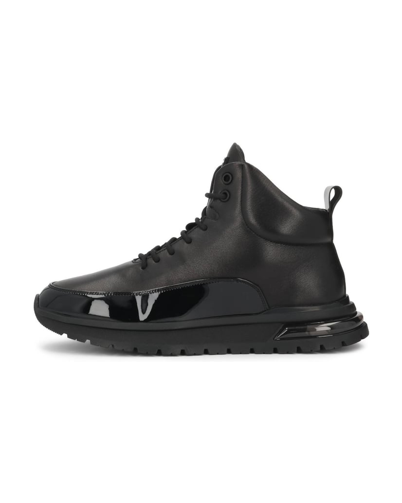 Kazar-Black-leather-sneakers-with-high-upper-černá