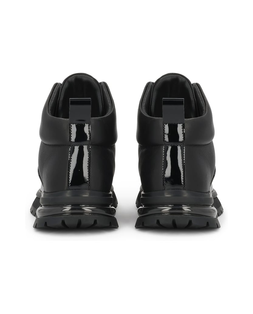 Kazar-Black-leather-sneakers-with-high-upper-černá