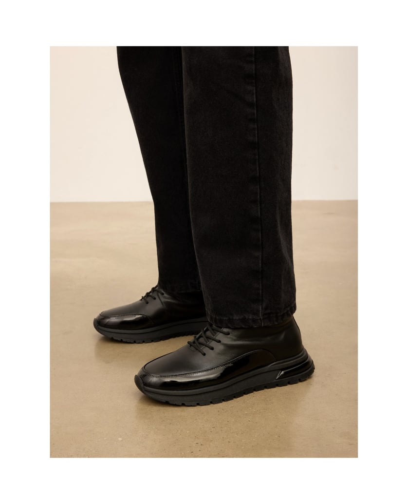 Kazar-Black-leather-sneakers-with-high-upper-černá