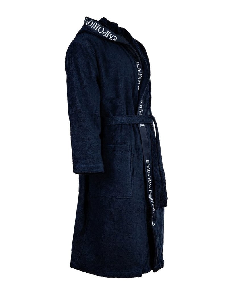 Emporio-Armani-Herren-Bademantel-Sponge-blau