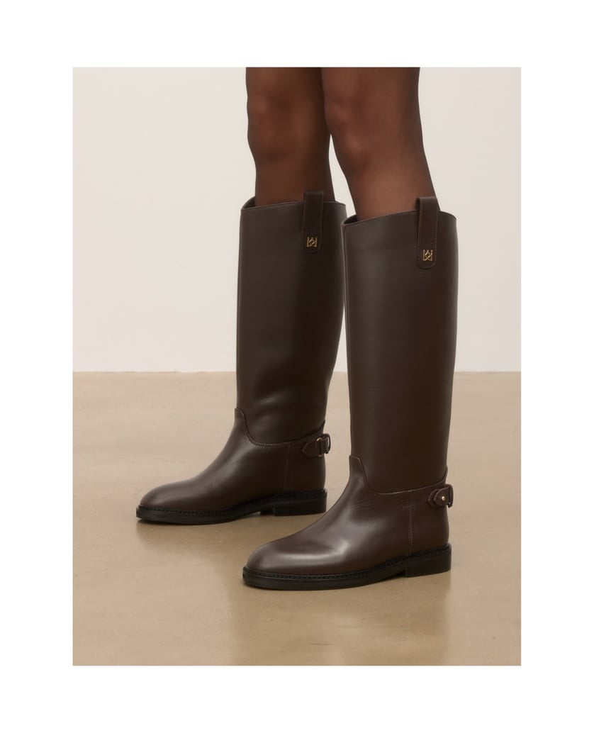 Kazar-Leather-high-boots-with-minimalist-detailing-hnědá