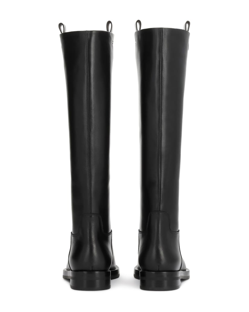 Kazar-Black-genuine-leather-high-boots-on-a-flat-sole-černá