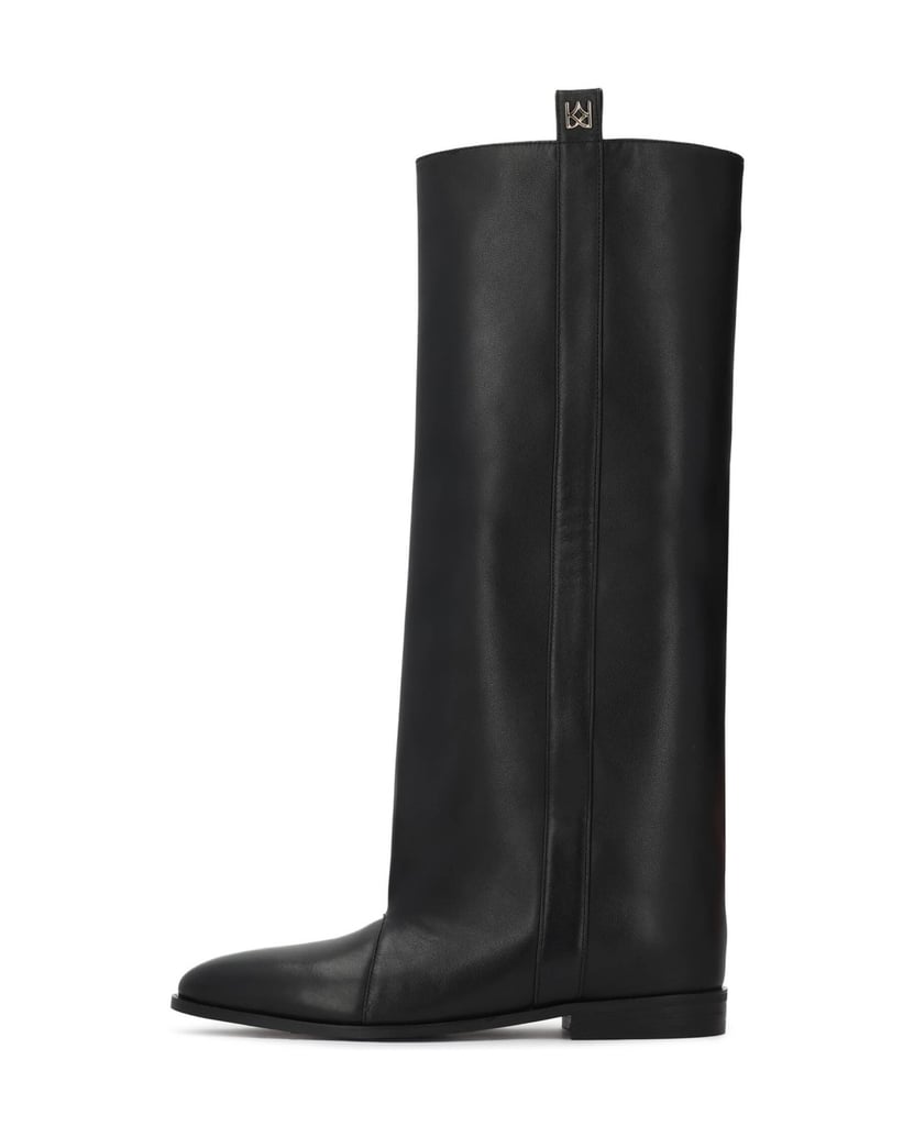 Kazar-Leather-high-boots-with-wide-upper-and-hidden-wedges-černá