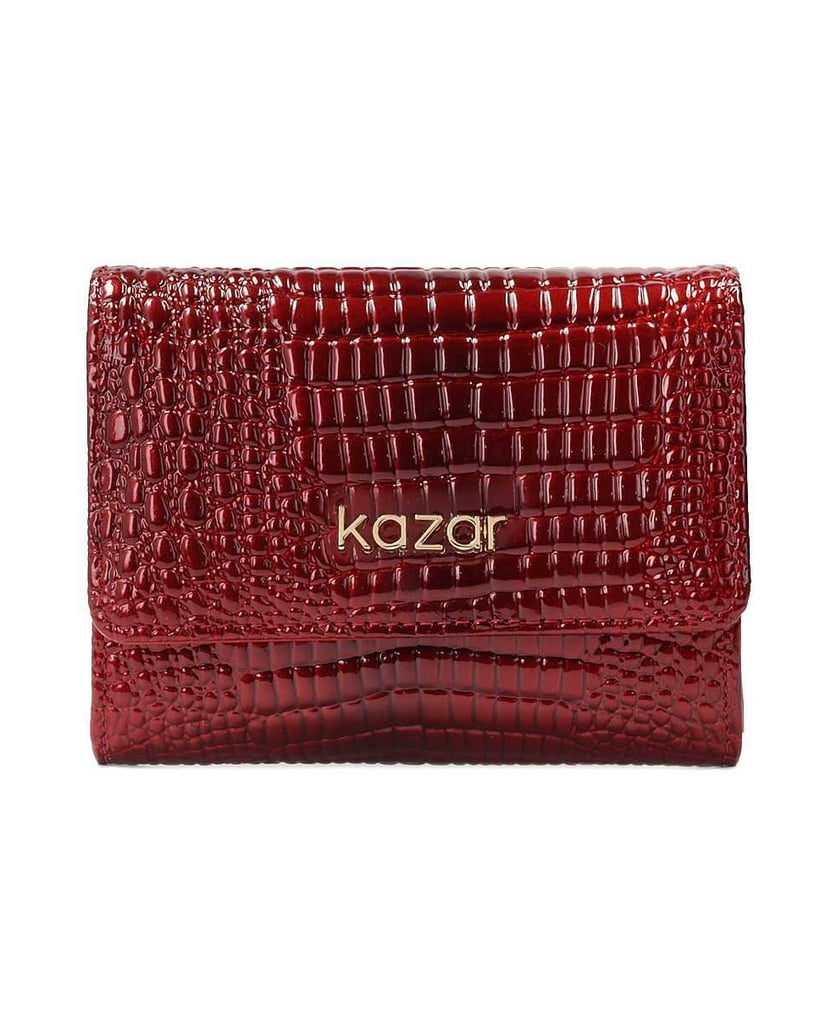 Kazar-Red-women's-wallet-made-of-embossed-patent-leather