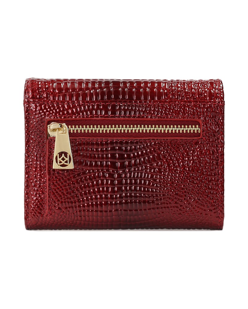 Kazar-Red-women's-wallet-made-of-embossed-patent-leather