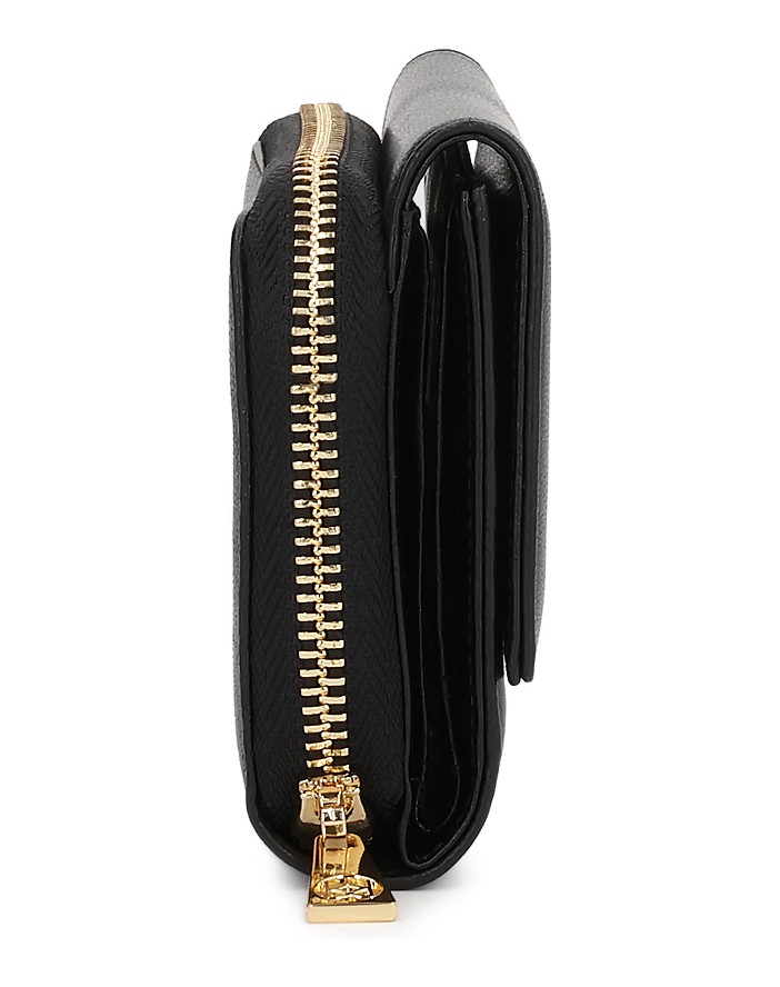Kazar-Black-leather-wallet-with-a-gold-zipper-černá