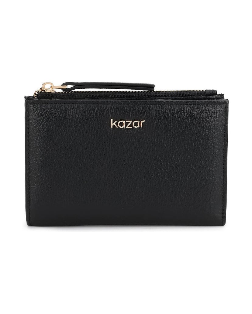 Kazar-Black-leather-women's-wallet-černá
