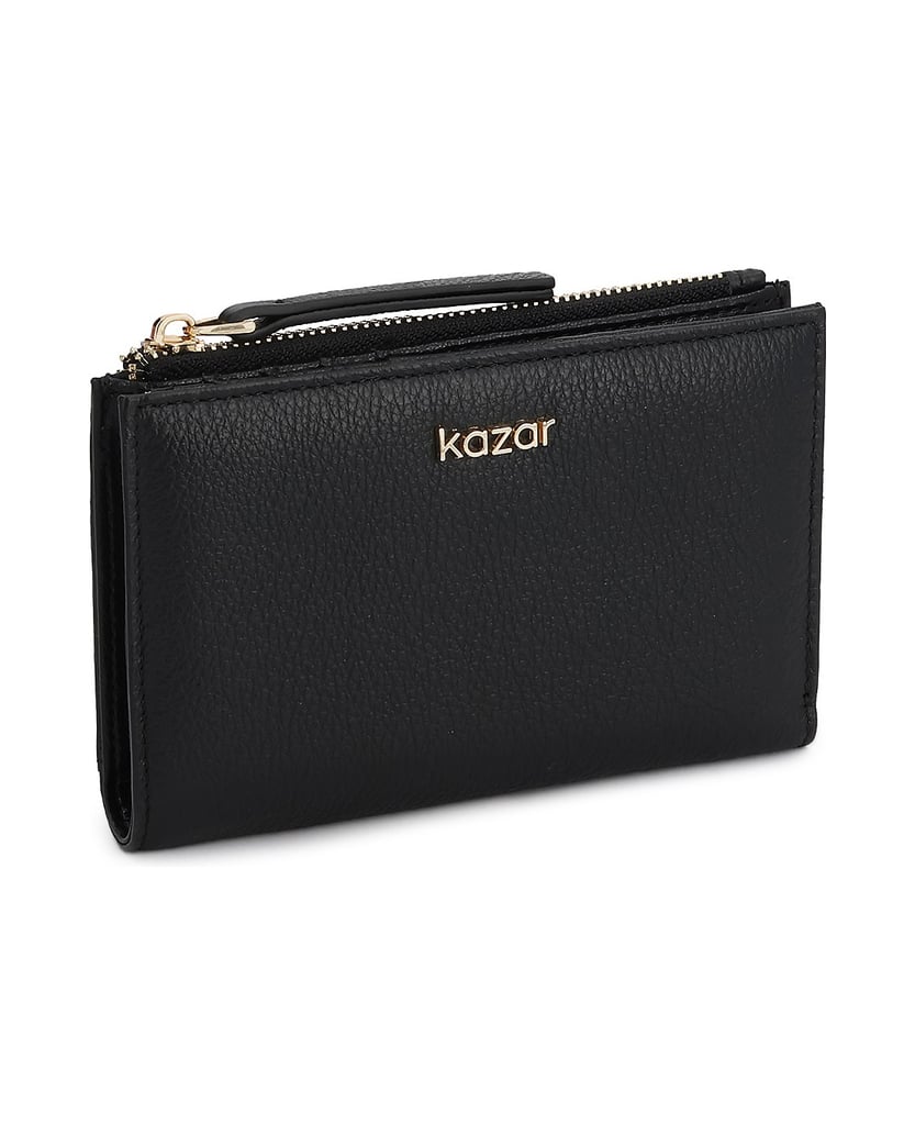 Kazar-Black-leather-women's-wallet-černá