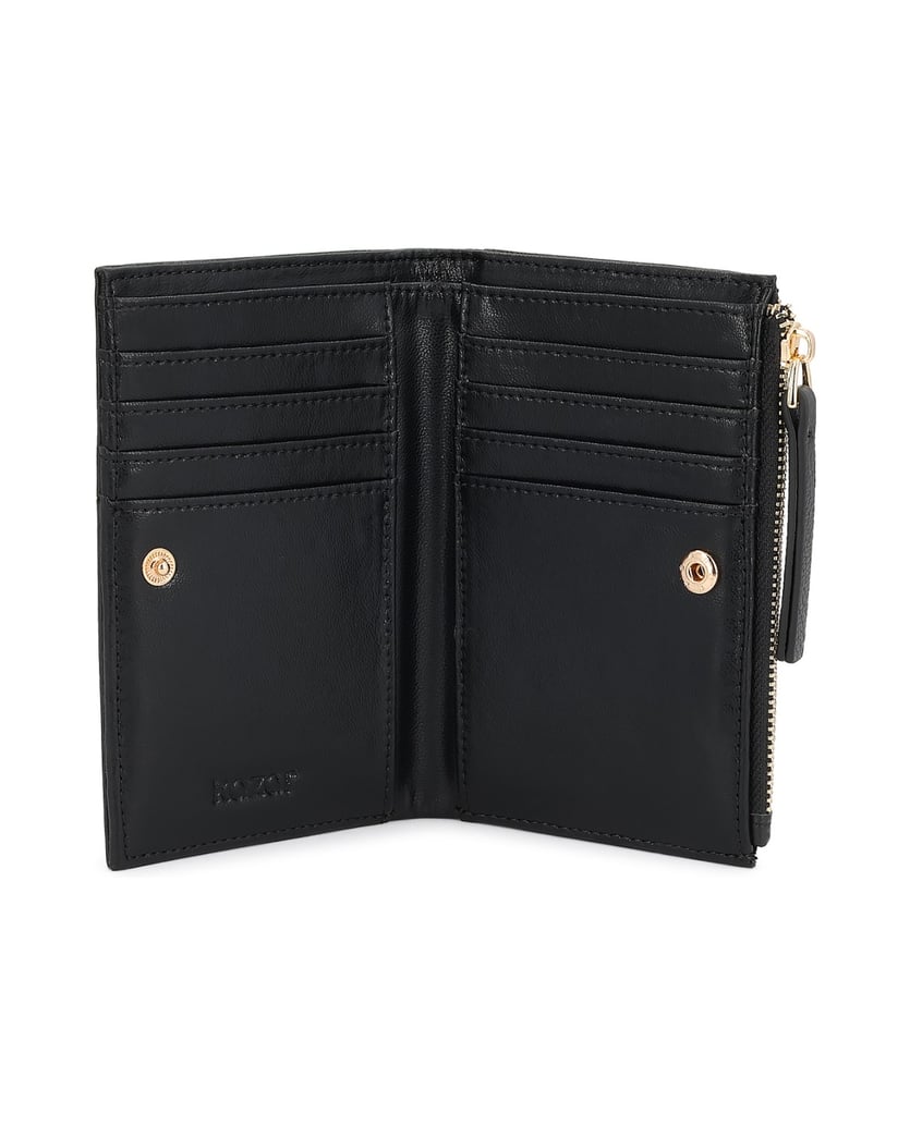 Kazar-Black-leather-women's-wallet-černá