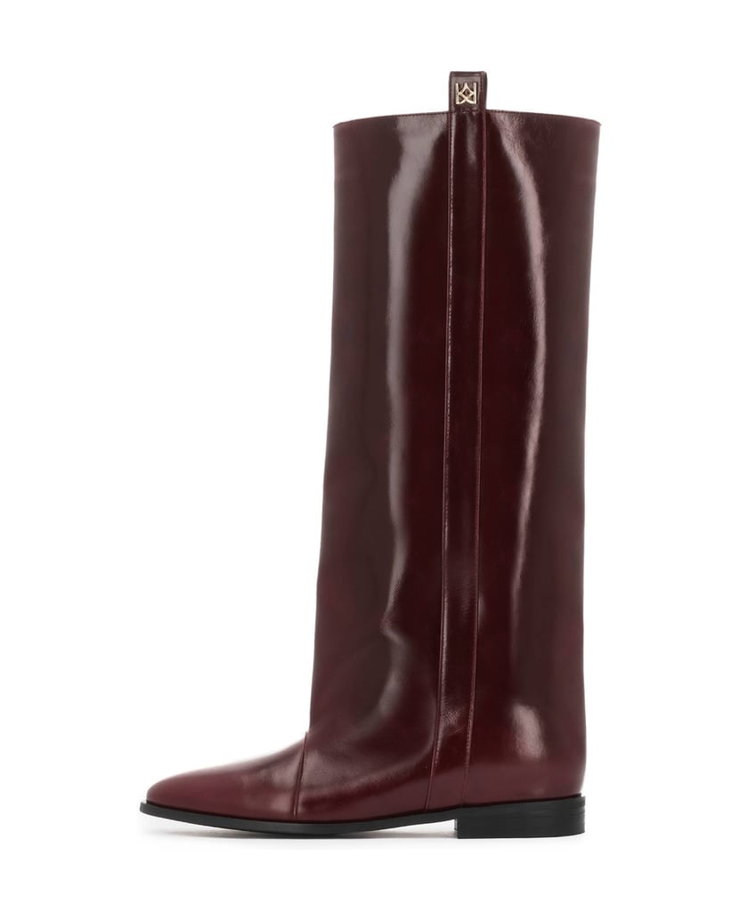 Kazar-Maroon-high-boots-with-refined-lines-in-smooth-leather-červená