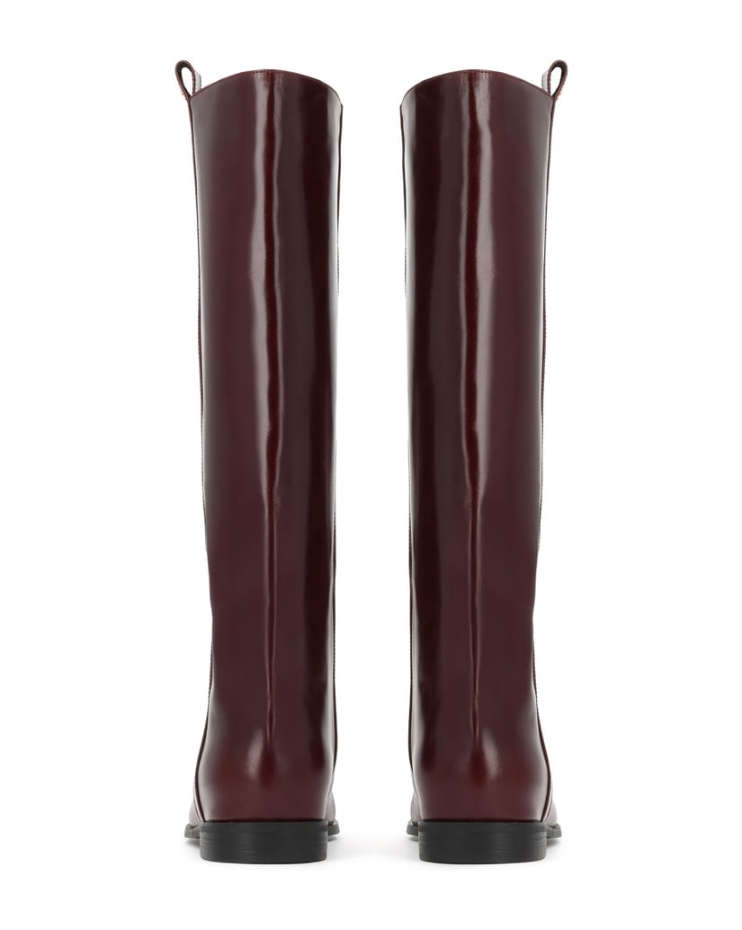 Kazar-Maroon-high-boots-with-refined-lines-in-smooth-leather-červená