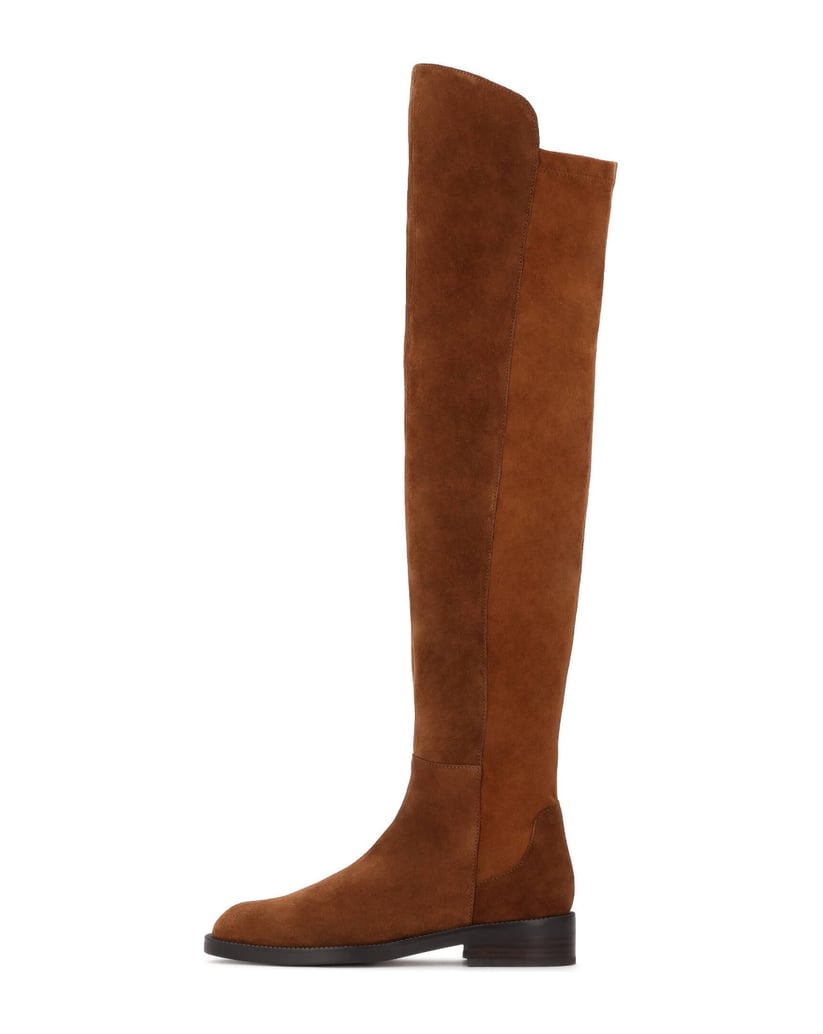 Kazar-Over-Knee-Boots-in-suede-and-fabric-in-light-brown-shade-ťavia