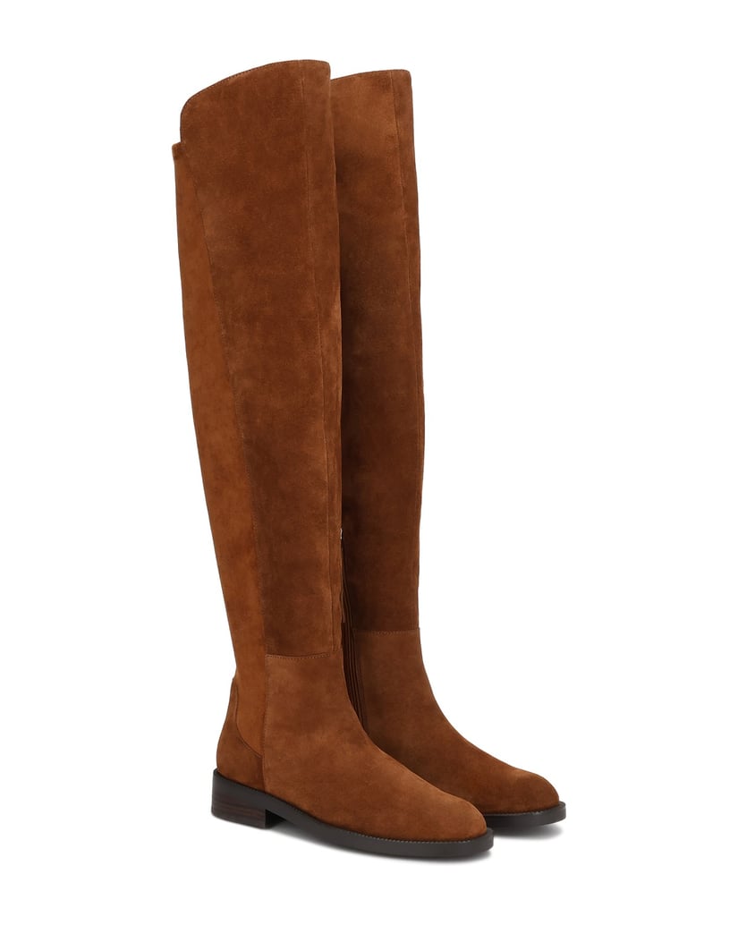 Kazar-Over-Knee-Boots-in-suede-and-fabric-in-light-brown-shade-ťavia