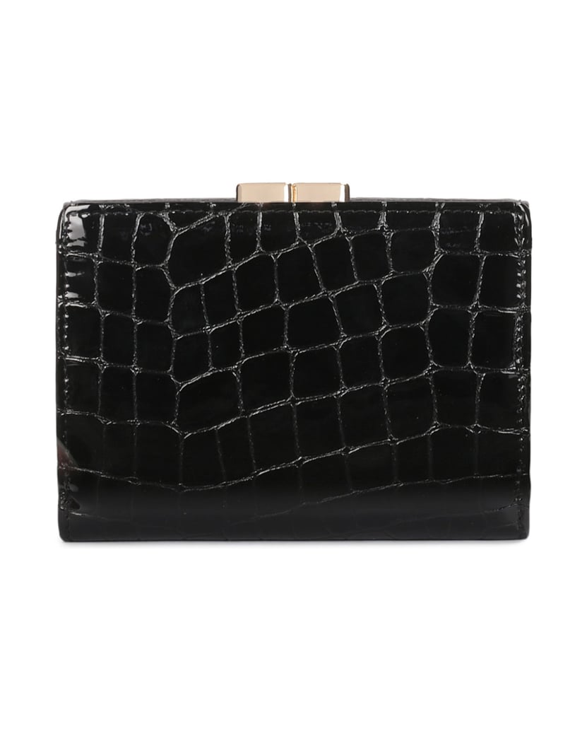 Kazar-Small-black-wallet-in-patent-embossed-leather-čierna