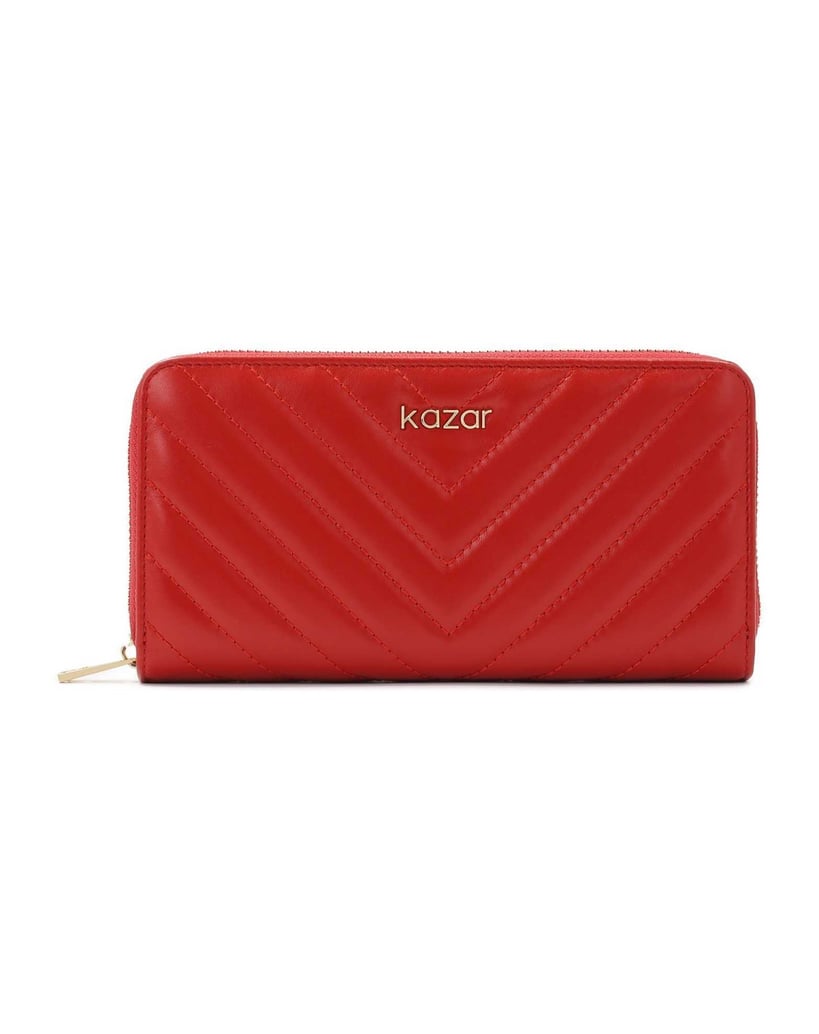 Kazar-Red-wallet-with-cross-quilting-červená