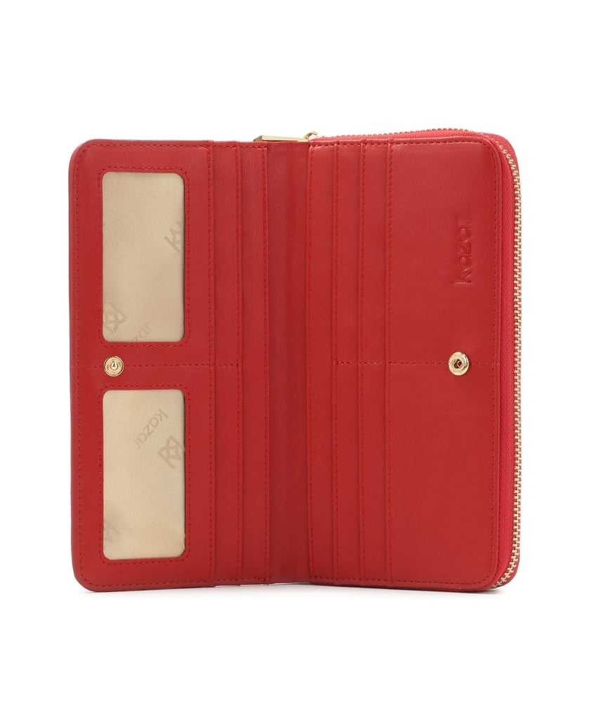 Kazar-Red-wallet-with-cross-quilting-červená