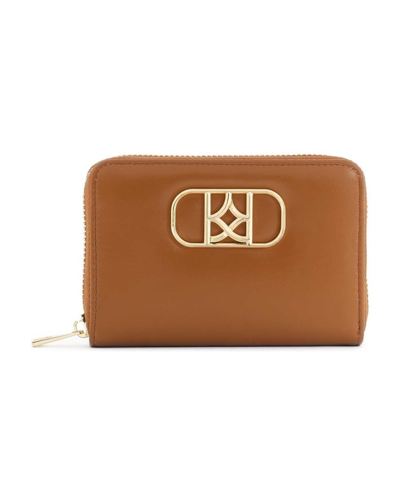 Kazar-Light-brown-wallet-with-decorative-monogram-ťavia
