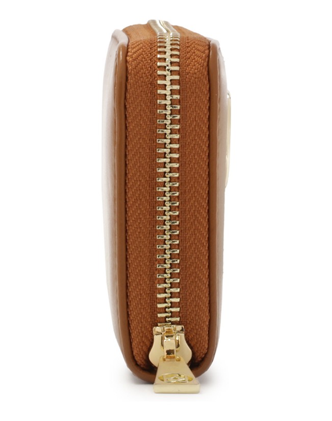 Kazar-Light-brown-wallet-with-decorative-monogram-ťavia