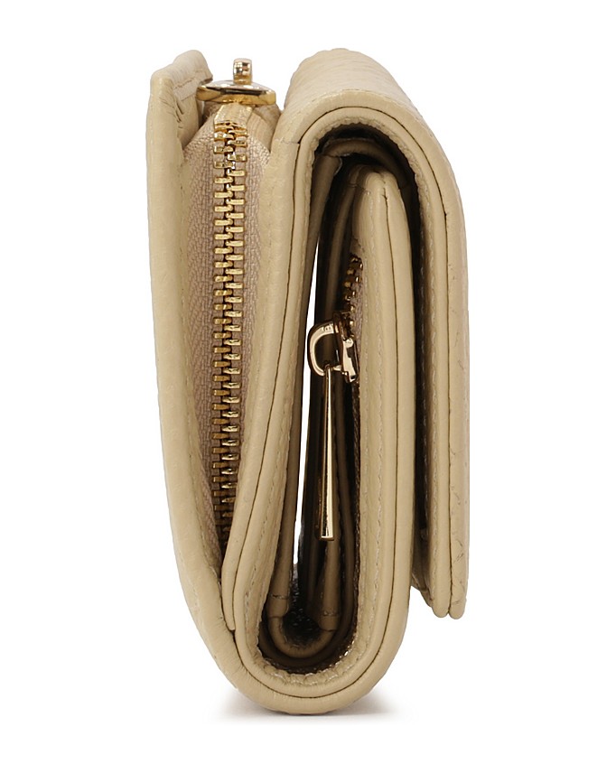 Kazar-Compact-beige-wallet-with-embossed-pattern-béžová