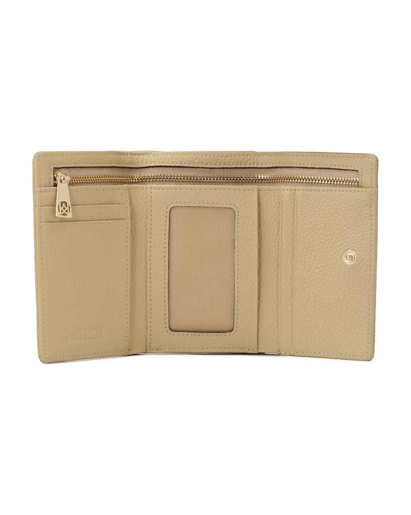 Kazar-Compact-beige-wallet-with-embossed-pattern-béžová