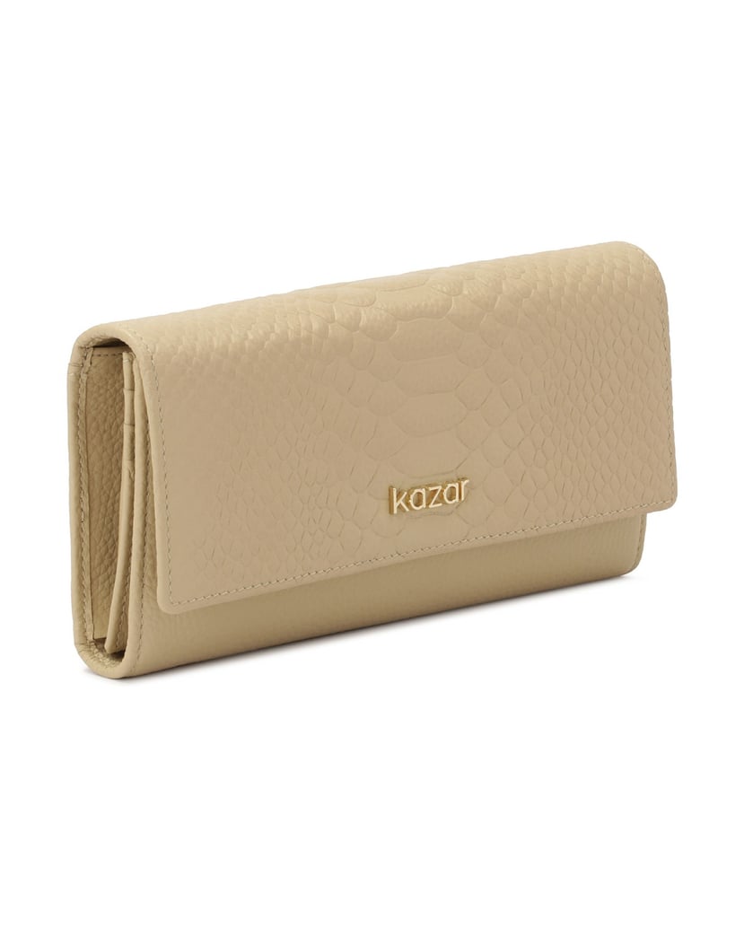 Kazar-Elongated-capacious-leather-wallet-béžová