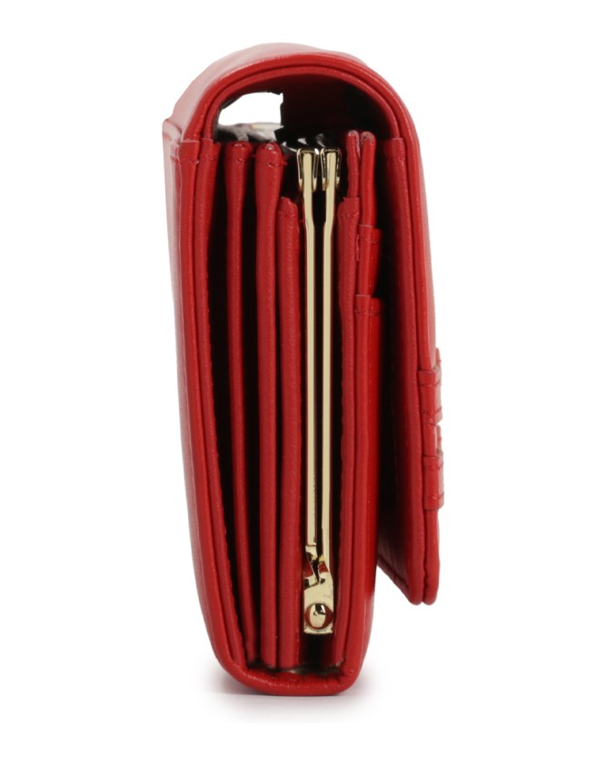 Kazar-Red-leather-wallet-with-two-buckles-červená